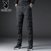 Playboy down pants mens winter high-end 2021 New northeast thick wearing duck down mens cotton pants
