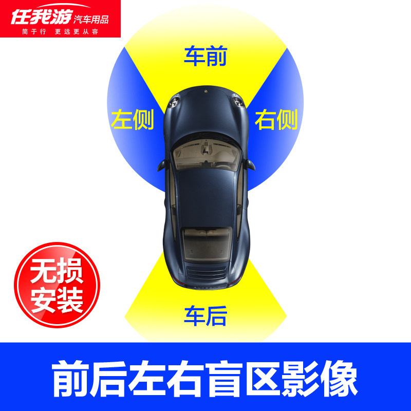 Automotive 360 panoramic high-definition night vision camera front and rear left and right blind area auxiliary reversing radar imaging system