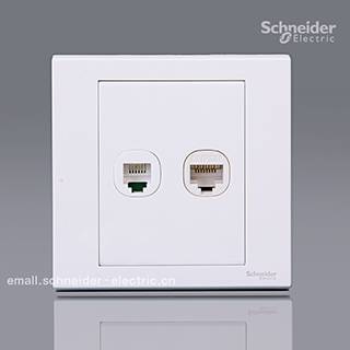 Schneider Qisheng Ruyi Series Weak Panel Telephone, Information Socket EV52TSRJ5