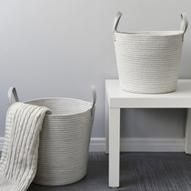 Yipin Nordic style light luxury cotton rope woven clothing storage bucket dirty basket Large storage basket Creative storage basket
