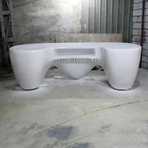 High-end desk glass fiber reinforced plastic service desk hotel special-shaped cashier desk real estate reception front desk Sculpture Factory Customization