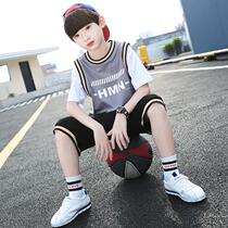 Boy summer fit speed dry short sleeve suit 2022 new children basketball clothes boy summer sports thin clothes damp
