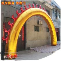 New 6 8 10 12 15m flame rainbow door gas arch Inflatable arch opening celebration gas mold