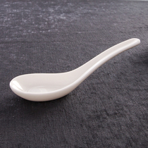 Dehui white porcelain tableware Chinese style household goat Jade lead-free rice spoon spoon white porcelain spoon without holes