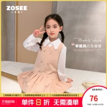 Left West childrens clothing girls  dress Summer childrens vest pleated skirt little girl skirt big child 2021 new