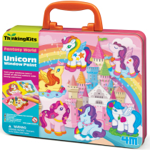 4M DIY unicorn childrens painting coloring toy glass glue painting girl hand-filled color painting pigment