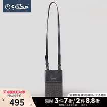 Golden Lilai Leather Mens Head Cowhide Crocodile Texture Business Leisure Joker Mini shoulder bag Hui]