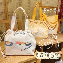 Japanese style insulated lunch box bag office worker simple cute Hand bag canvas student lunch bag lunch bag