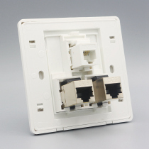 Type 86 three-port computer phone socket 2 shielded six-type direct network plus 1 phone direct wall panel