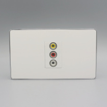 Silver edge 120 type welding-free red yellow and white audio socket panel one bit color socket RCA audio socket