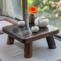 Japanese style roasted paulownia wood window table tatami table solid wood computer desk small coffee table low table solid wood floor table Kang