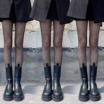 Japanese Black Silk Stockings Underpants Sexy Spring Autumn Summer Thin Letters Love Wearing Hitch Black Silk T Crotch Pantyhose Socks