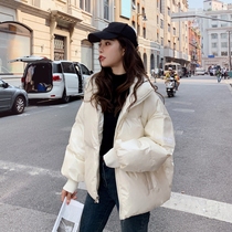 Japanese White down jacket womens short winter thick thin loose Korean version of small white duck down bright coat
