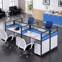 Kunming new artificial panel staff office table and chair combination with cabinet chair modern simple boss Fashion