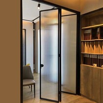 Chongqing Aluminum Magnesium Titanium Alloy Toilet Kitchen Balcony Sliding Door Partition Pushdoor Big Folding Door Glass Without Lower Rail