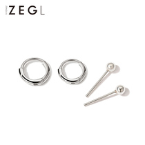 925 silver small earring stud earrings female 999 sterling silver earrings 2021 New Tide to sleep without picking earrings ear buckle