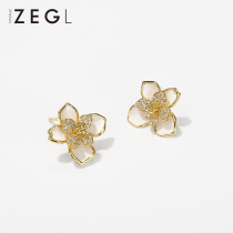 ZEGL Temperament Small Flowers Earrings Small Crowddesign High Earrings Ear Clips Without Ear Accessories 2023 New