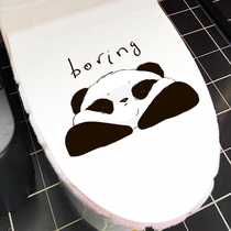 Toilet Stickup Cute Funny Little Panda Creativity Personality Toilet Horse Lid Applid with Decorative Fun Waterproof Stickers