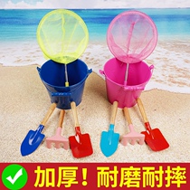  Seaside beach toys childrens shovel and bucket set Sand digging tools Iron bucket childrens baby playing with water hourglass shovel
