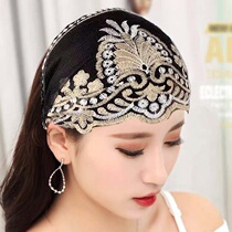 Thin wide-sided lace hair belt summer embroidery headgear breathable white hair card wash face scarf National style headgear
