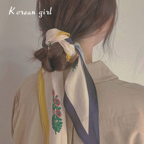 Hong Kong style Ponytail silk scarf Hair band Vacation travel braided hair braided braided headband Headband headband meatballs Hair ornaments streamers