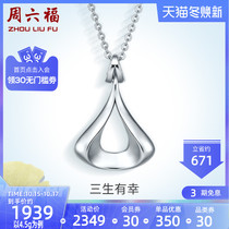 Zhou Liufu Platinum Necklace Female Ginkgo Leaf Pendant O Chain Girlfriend Commuter Platinum Gift