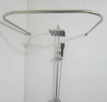 304 stainless steel U-shaped shower curtain rod customized size perforated fixed hanging curtain rod special price
