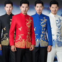 Adult childrens chorus performance clothing mens embroidery Zhongshan suit erhu folk music performance uniform