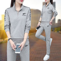 Nsch Nike Spring Autumn Season New Outdoor Leisure Sports Suit Women Big Code Long Sleeves Slim Two-piece Tracksuit