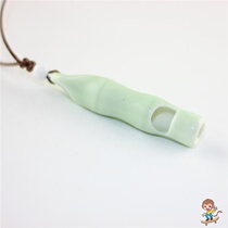 Jingdezhen handmade whistle necklace Bone whistle small pendant Ceramic whistle sweater chain necklace pendant