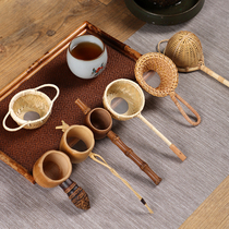Handmade bamboo tea filter bamboo root tea leak creative tea filter rattan tea tea residue filter net leak tea ceremony spare parts
