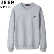  JEEP JEEP mens autumn sweater Mens round neck casual loose long-sleeved t-shirt mens large size cotton bottoming shirt
