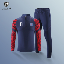 Football Suit Set Men's Adult Custom Outlet Long Sleeve Football Training Suit Set Autumn and Winter Coat Team Suit