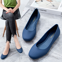Baotou Flat Bottom Waterproof Rain Shoes Shallow Mouth Fashion Beach Shoes Non-slip Jelly Shoes Soft Face Square Dance Jelly Sandals Women