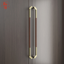 Extremely simple stainless steel glass door handle shop laid modern push-pull with frame solid wood door handle side loading of rose gold