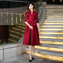 High-end evening dress dress dress women 2021 New temperament high-grade happy mother-in-law mother dress wedding red Noble autumn