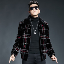 Original design mink coat mens whole sable mink fashion fur mens coat color personality light luxury