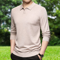 Thin cardigan mens 100 pure wool middle-aged fathers lapel cashmere sweater produced in Ordos City