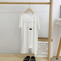 Childrens one-piece pajamas summer thin boy baby Modal Boy girl baby home air conditioning clothing spring and autumn