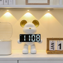 Violent Bear Clock Fittings Desktop Living Room Watch Desktop Electronic Digital Alarm Clock Decoration