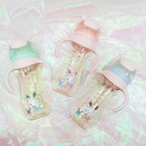 Fei Le than PPSU baby bottle baby wide caliber newborn children handle anti-flatulence explosion proof wide caliber baby