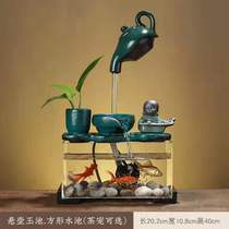 Creative running water Zen decoration Ceramic lucky fish tank A variety of lucky Feng Shui tank Office desktop decoration