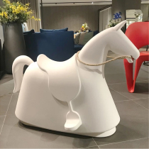 Trojan childrens rocking horse designer furniture toy year old glass fiber reinforced plastic model childrens room dual-purpose rocking horse seat