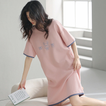 Sleepwear Women Summer 2022 New Pure Cotton Sleeping Dress Outside Wearing Summer Loose Casual Big Code Full Cotton Home Clothing