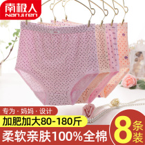 Antarctic mother underwear female cotton middle-aged and elderly high-waisted large-size grandma loose cotton triangle shorts head