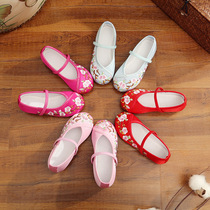 Hanfu girl old Beijing embroidered shoes Childrens cloth shoes Chinese style baby princess shoes student costume performance shoes