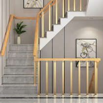Stair handrail guardrail simple modern balcony solid wood fence iron railing column attic indoor wall handrail