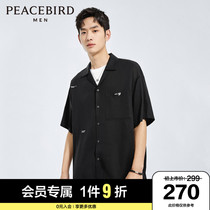 Taiping bird mens clothing 2022 Summer new full print Cuban collar shirt thin and casual short sleeve fashion trends
