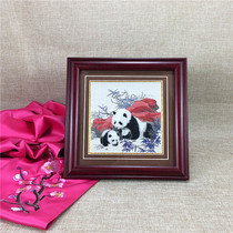 Shu embroidered panda photo frame handmade embroidery Shu brocade Chinese style Sichuan characteristic business gifts go abroad gifts to foreigners