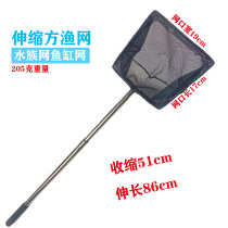 Childrens telescopic fish net small fish fishing net tadpole shrimp net bag light stainless steel insect net square fishing net